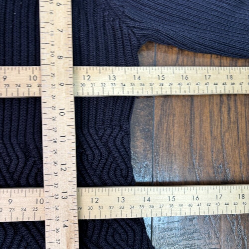 Eliza J Sweater Dress Large Navy Blue Cowl Neck Long Sleeve Fit & Flare‎ Women's - Picture 8 of 11